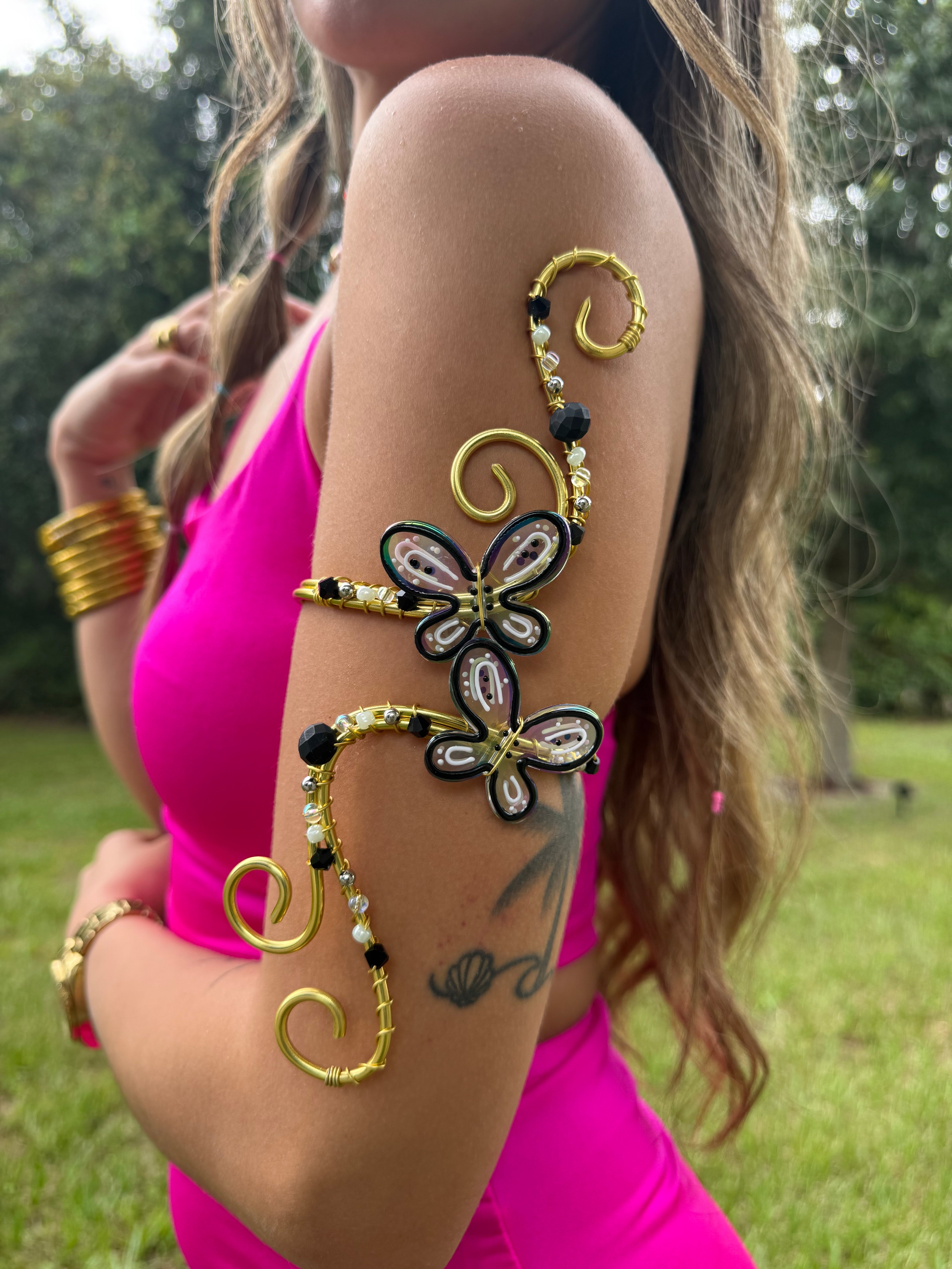 Black butterfly arm cuff