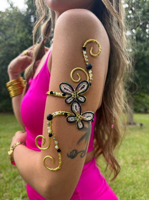 Black butterfly arm cuff