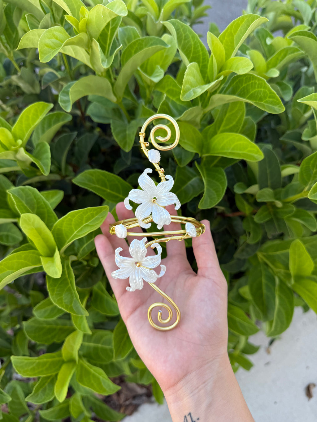 White flower arm cuff