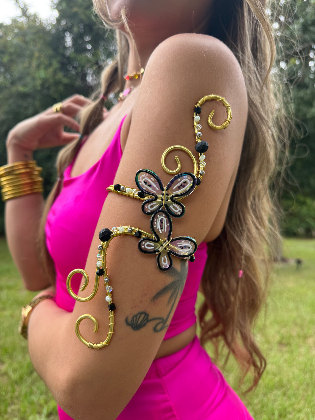 Black butterfly arm cuff