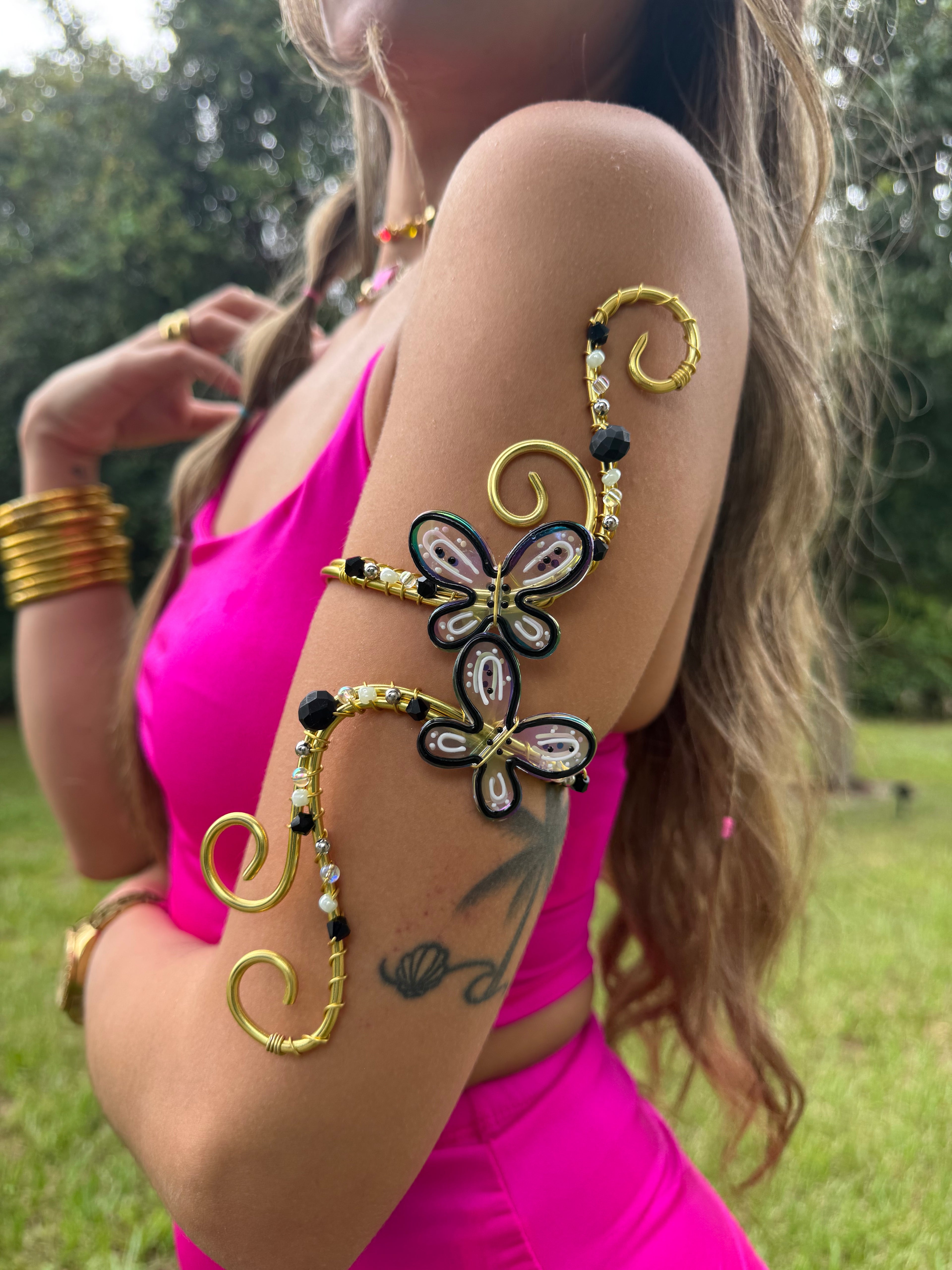 Black butterfly arm cuff