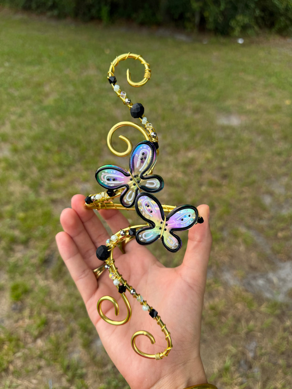 Black butterfly arm cuff